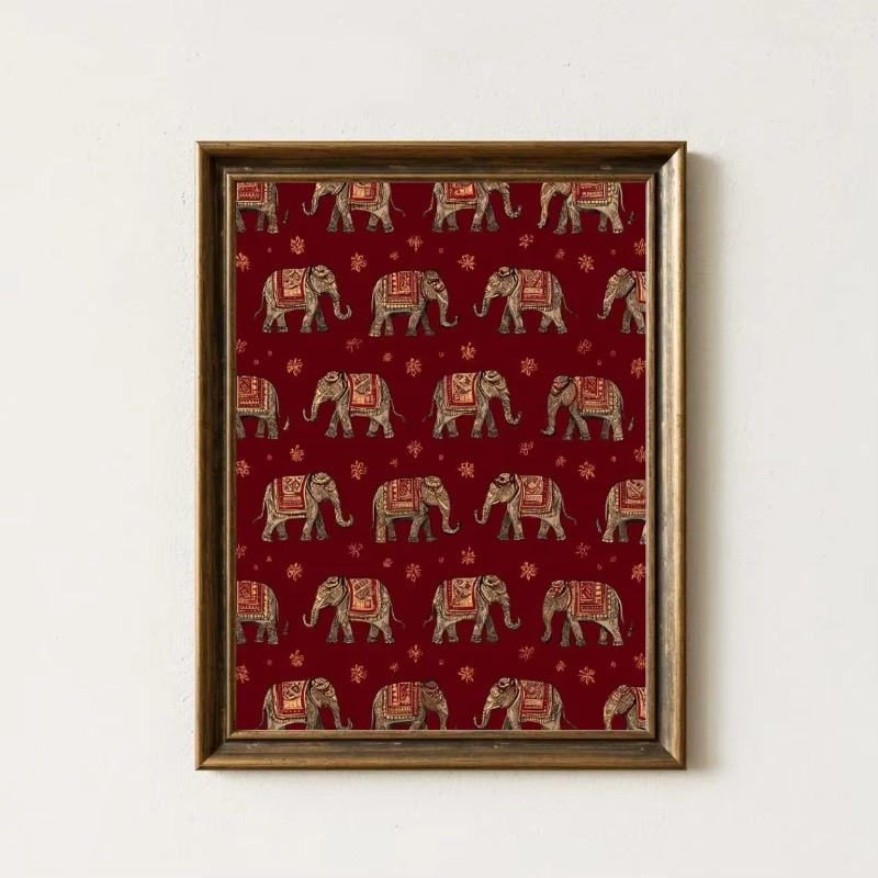 Indian Elephant Pattern Print, - огляд і ціна Interior Designer