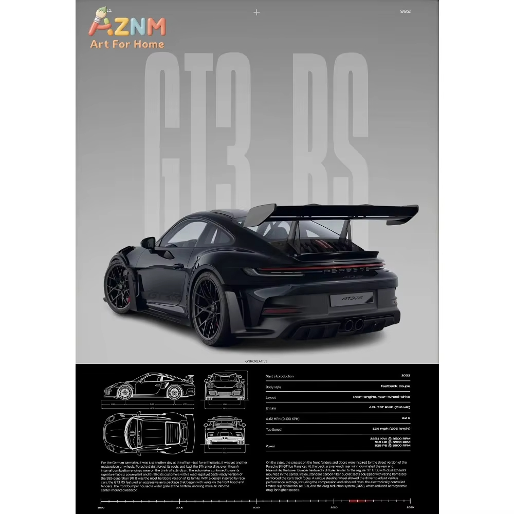 1pc Minimalist 911 GT3-RS 718  - огляд і ціна Interior Designer